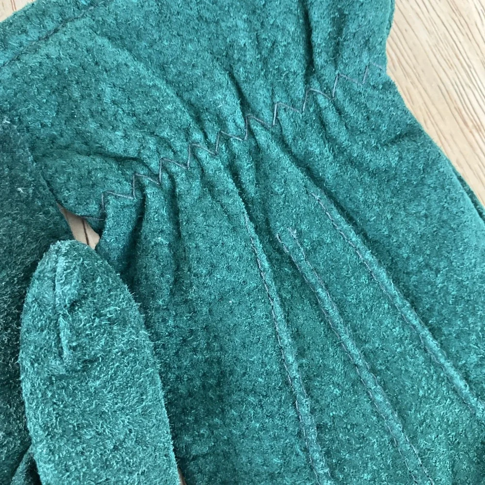 Women's Fownes vintage suede Gloves, Forest Green Size‎ Medium